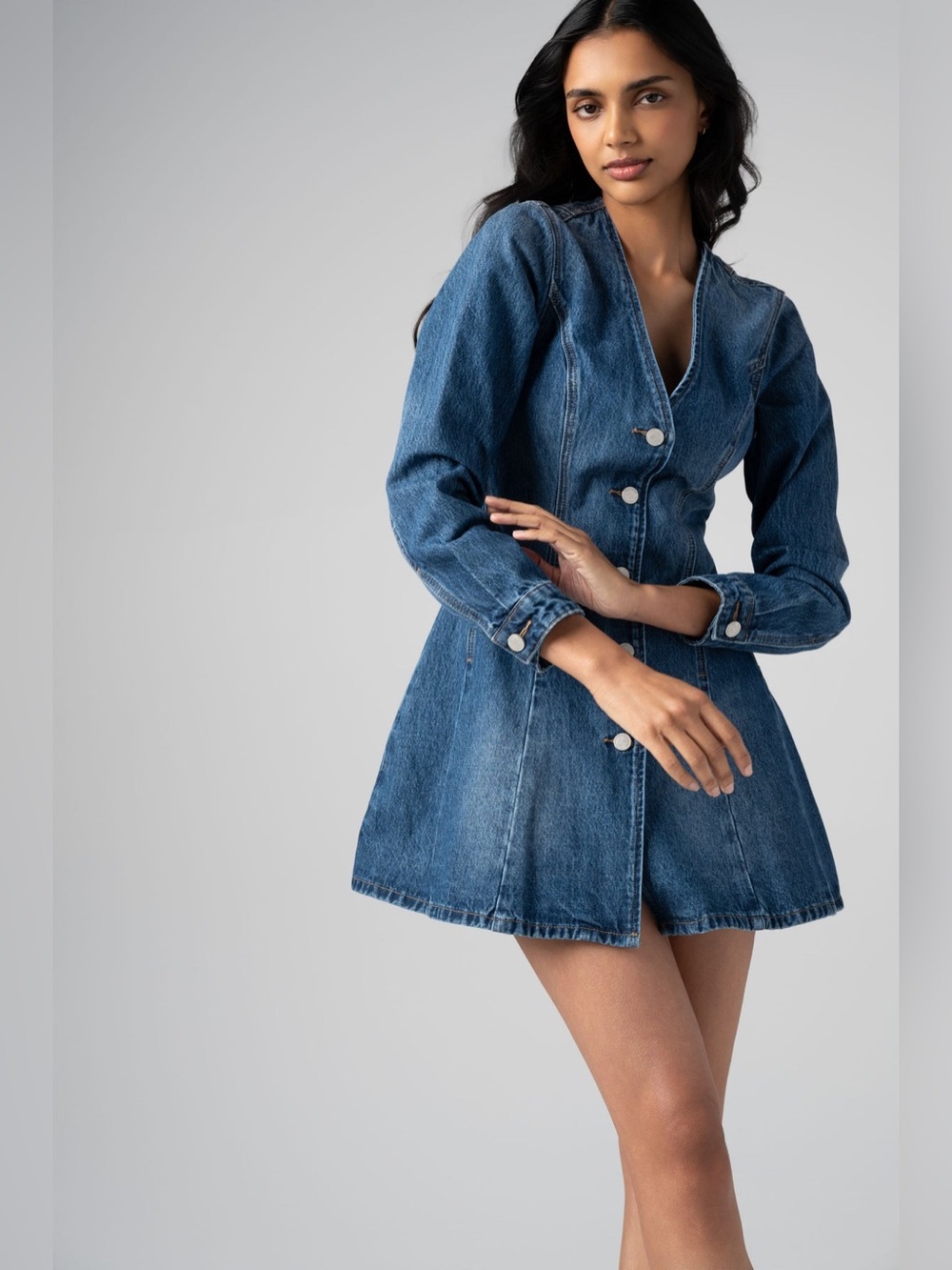BlankNYC NWOT Dazzle Me Dress S Denim Long Sleeve